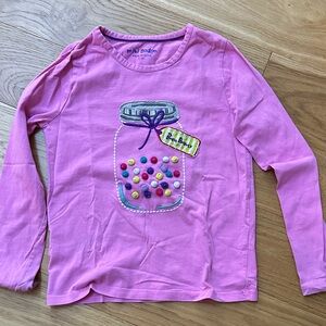 Mini Boden Purple Long Sleeve Kids Tee with Jar Design